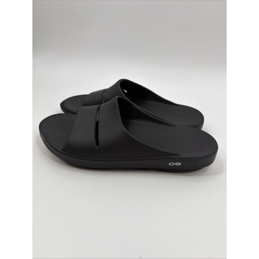 OOFOS OOahh Recovery Slide Sandals Women 16 Men 14 Black Orthopedic Arch Support